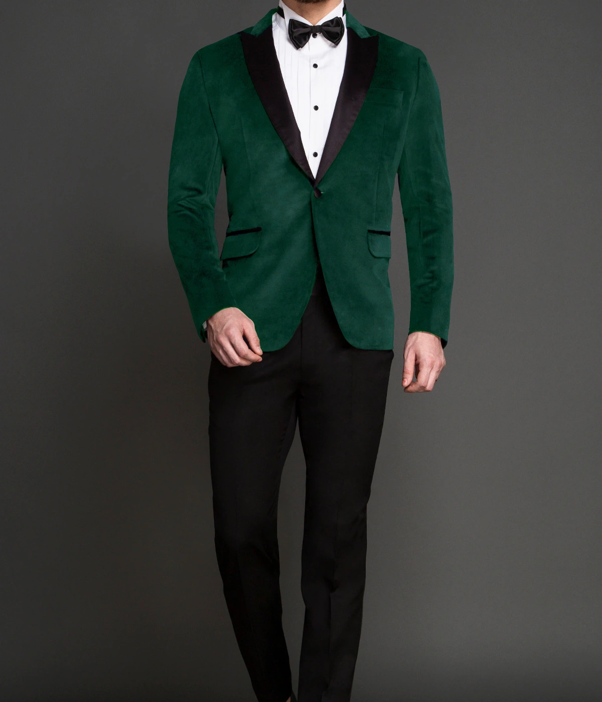 Forest Green Velvet Tuxedo | Sustainable Custom Menswear by A.I.