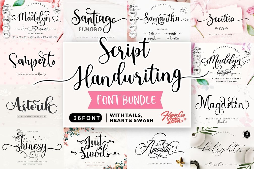 Script Handwriting Font Bundle Preview 1a