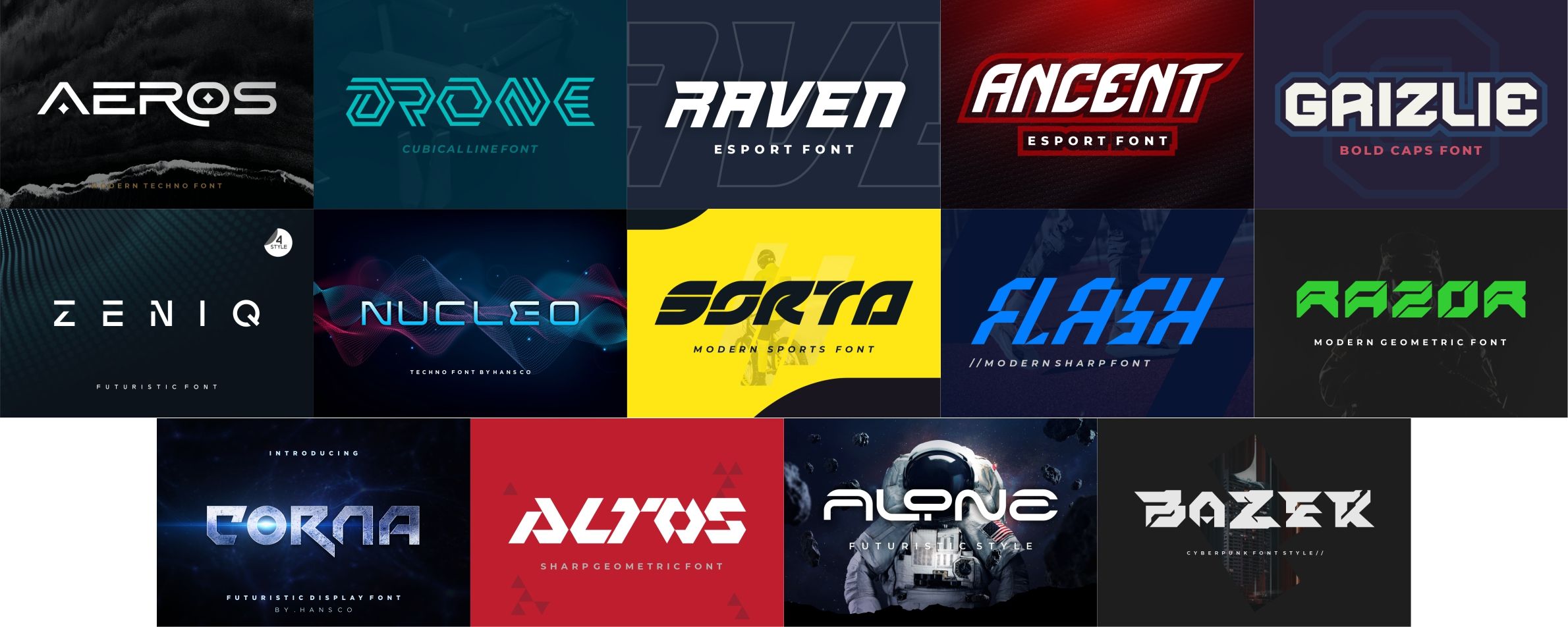 Futuristic Font Hansco