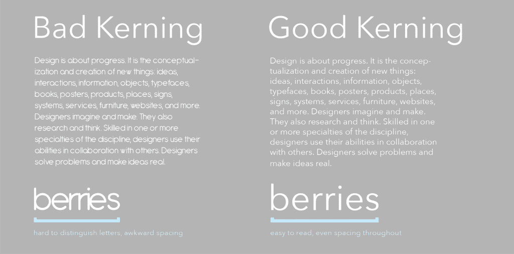Bad and Good Kerning Examples