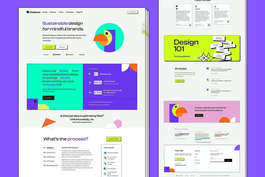 Eco-brutalist website