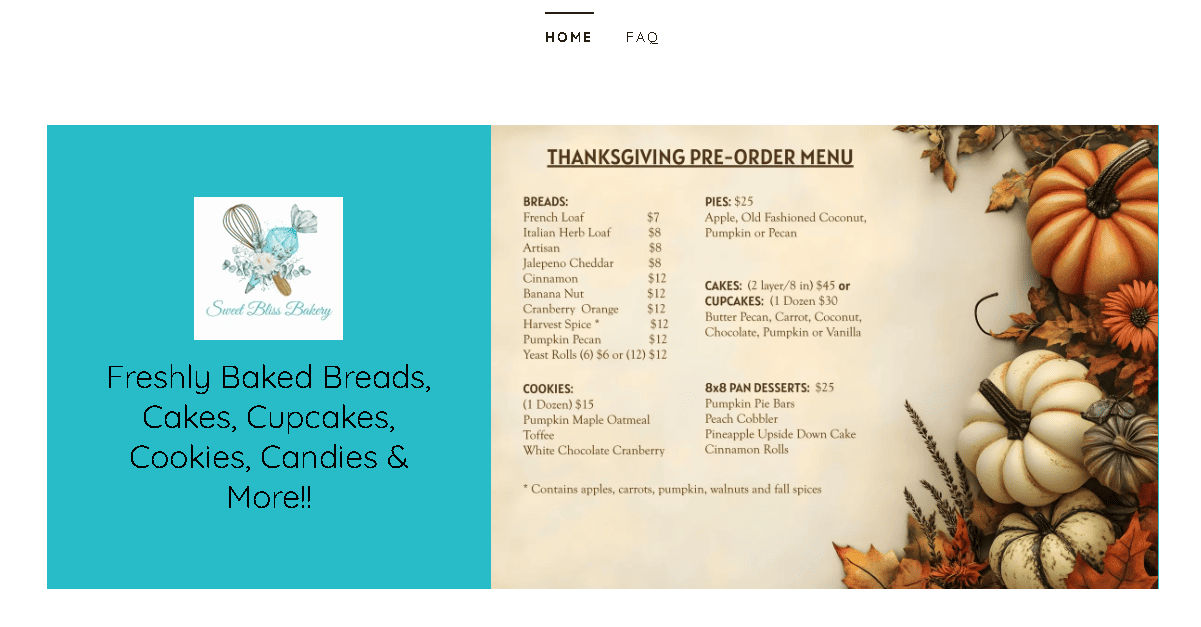 Sweet Bliss Bakery Digital Brand Presence