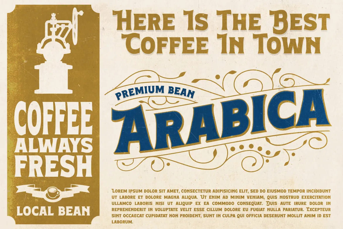 Retro nostalgic vintage type design