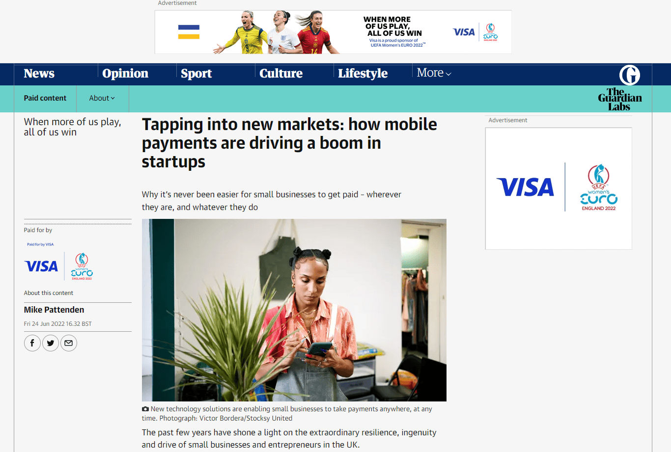 A sponsored content example