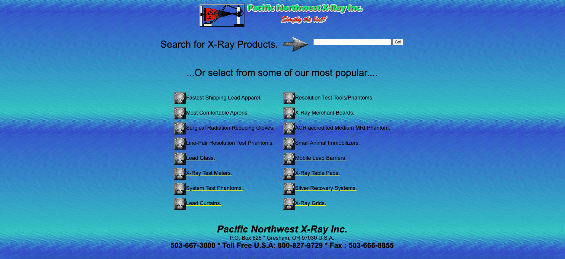 industrial website with outdated interface