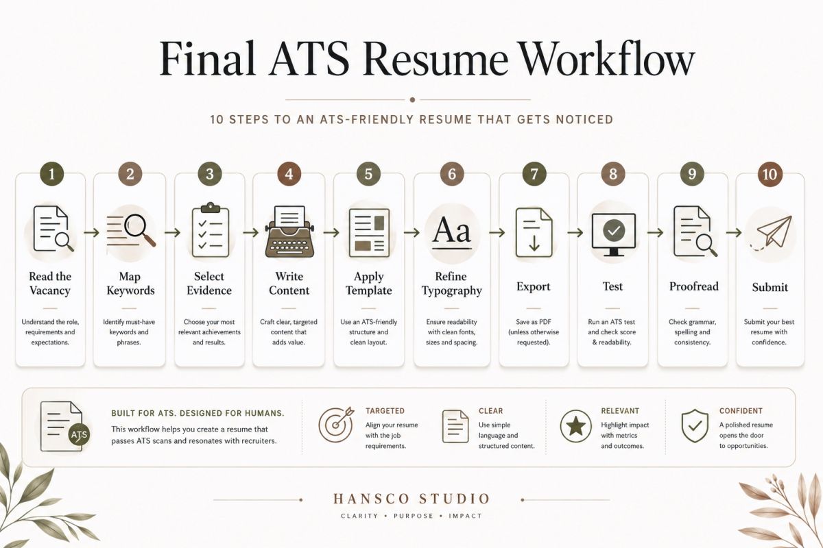 Ats Friendly Resume Template Tips For Modern Job Applications Final Ats Resume Workflow Infographic 1 1