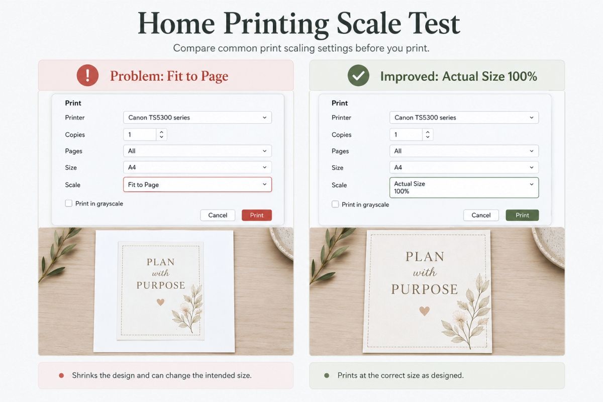 Canva Pdf Print Settings How To Export Printables The Right Way Home Printing Scale Test