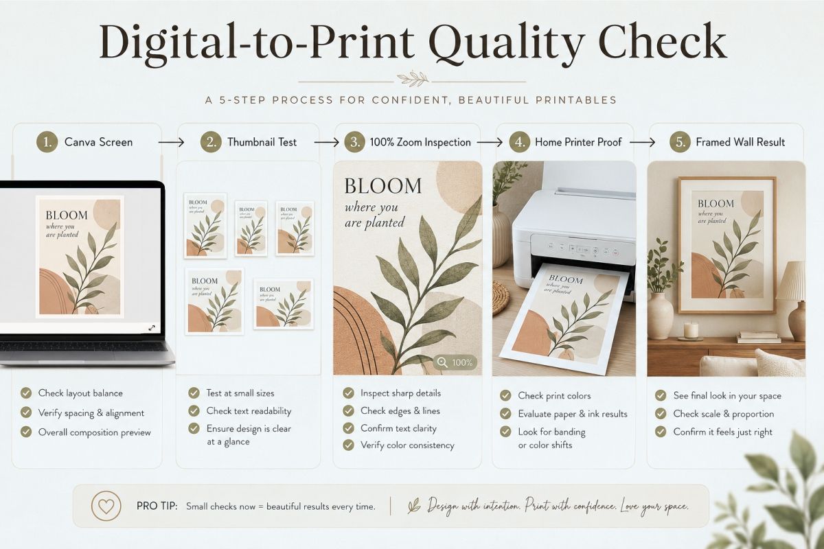 Canva Printable Wall Art Tutorial For Beginners And Digital Sellers Digital Print Quality Check Workflow