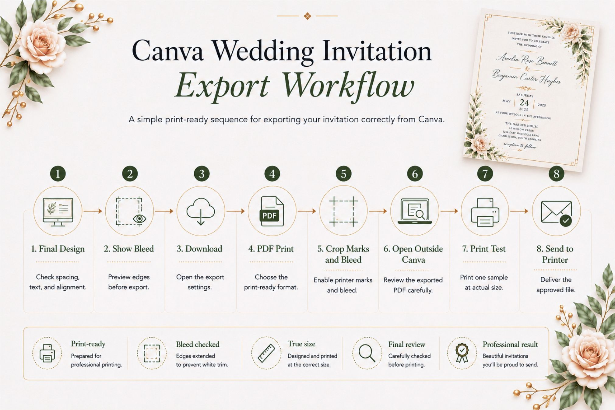 Canva Wedding Invitation Tutorial For Elegant Printable Designs Canva Wedding Invitation Export Guide