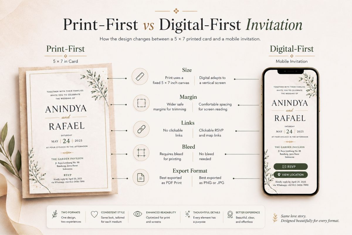 Canva Wedding Invitation Tutorial For Elegant Printable Designs Print Vs Digital Wedding Invitation Styles