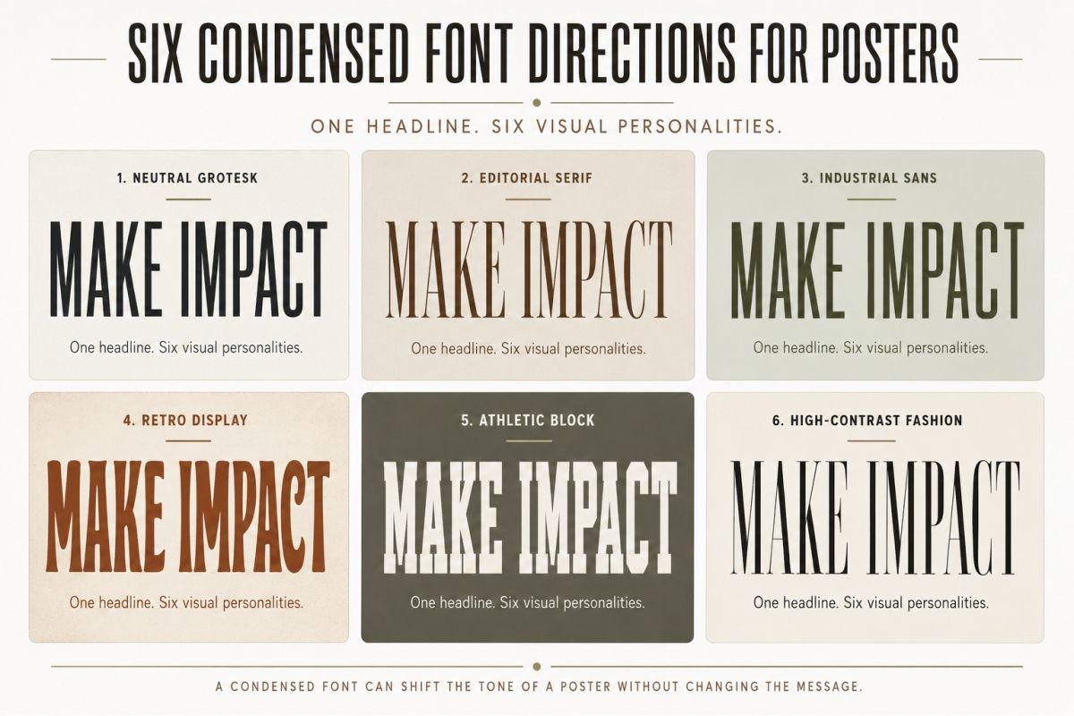Condensed Fonts For Posters How To Create Strong Vertical Impact Six Font Directions For Posters