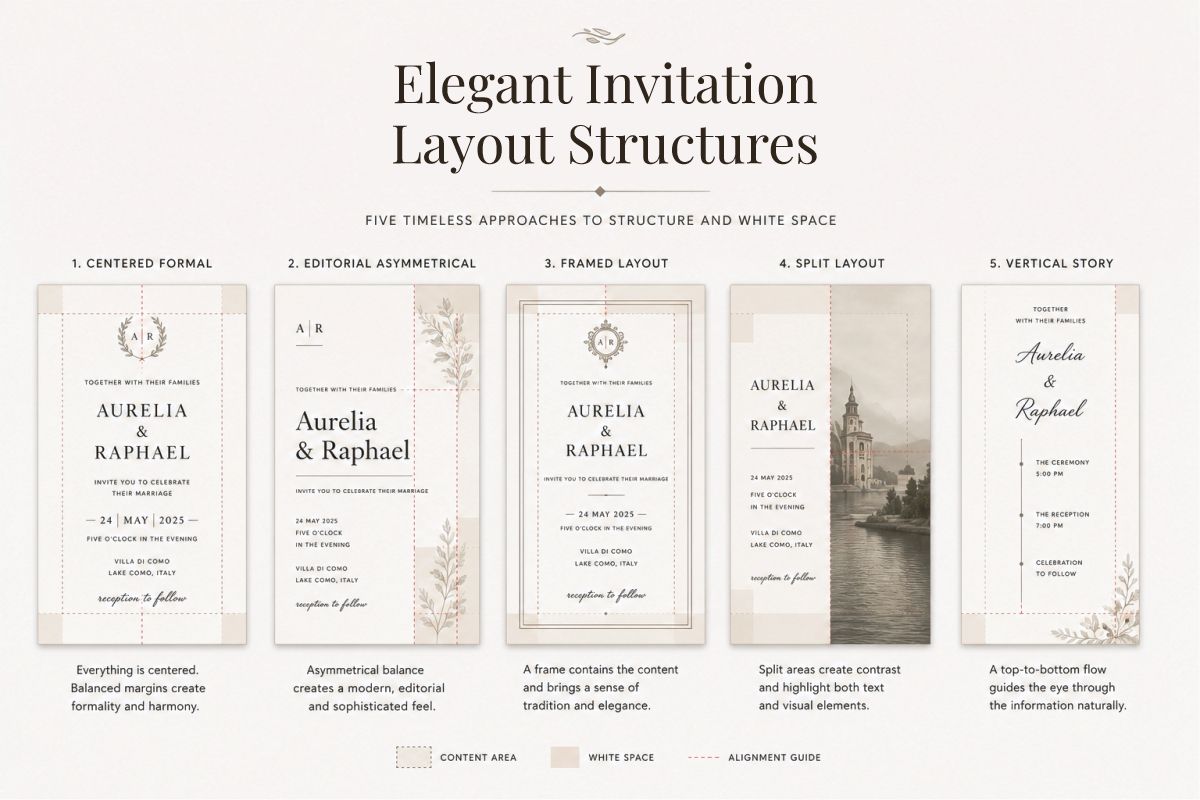 Elegant Wedding Invitation Design Ideas For Premium Printable Cards Elegant Invitation Layout Guide 12