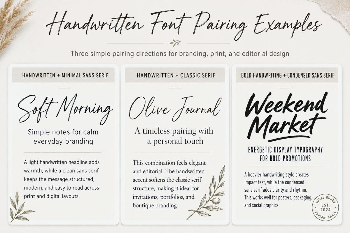 Handwritten Font Ideas Handwritten Font Pairing Guide