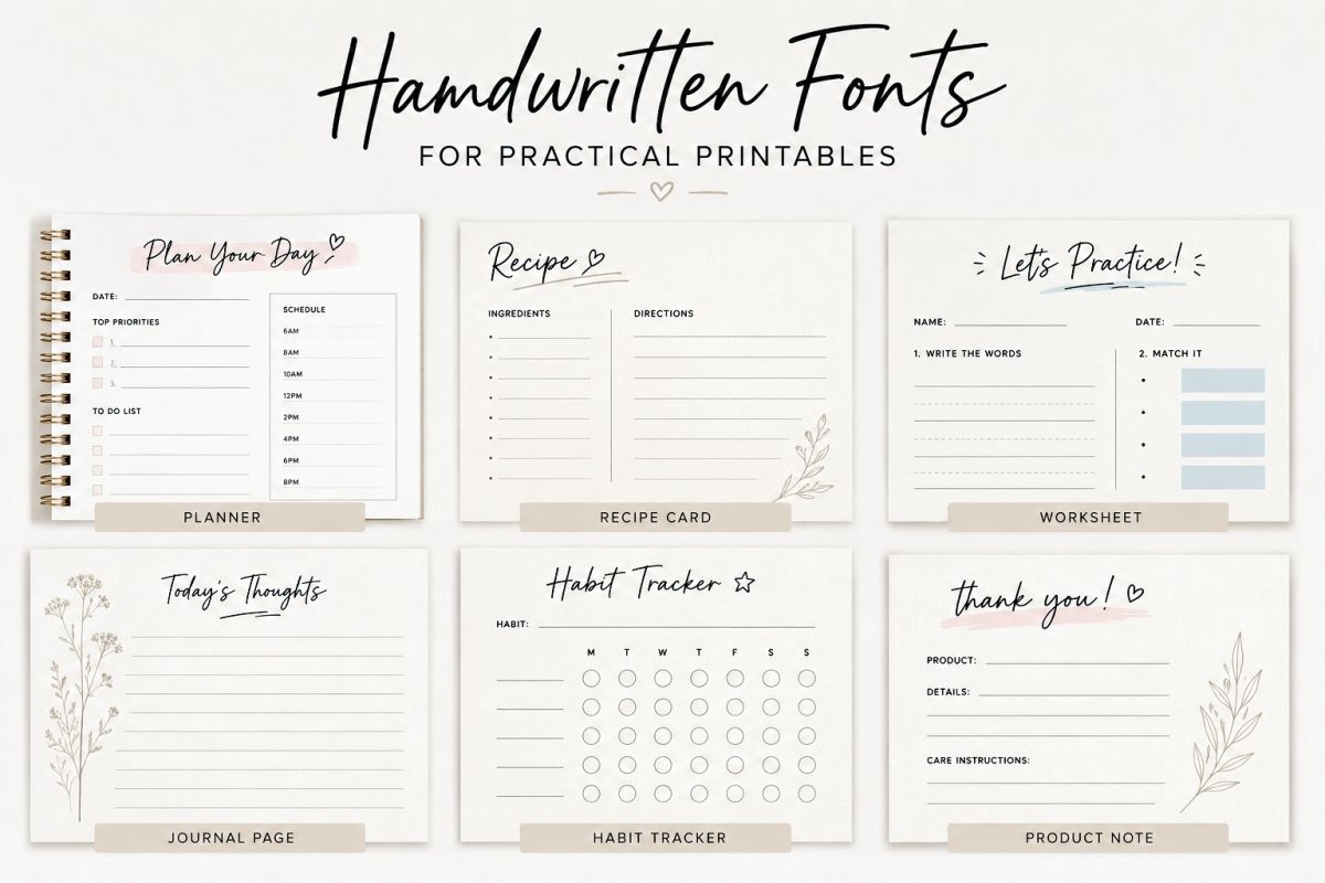 Handwritten Font Ideas Handwritten Font Printable Collection
