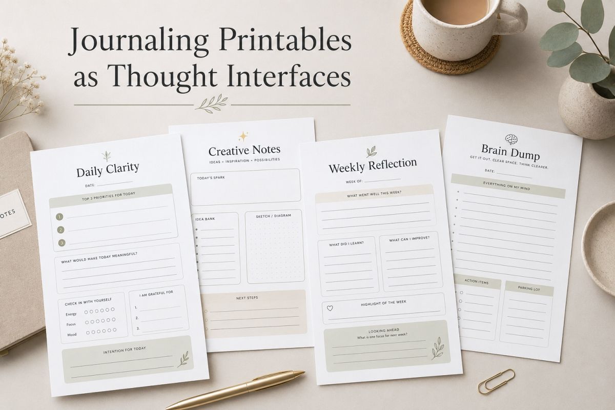 Journaling Printables For Reflection Creativity And Daily Clarity Preview1  Journaling Printables As Thought Interfaces