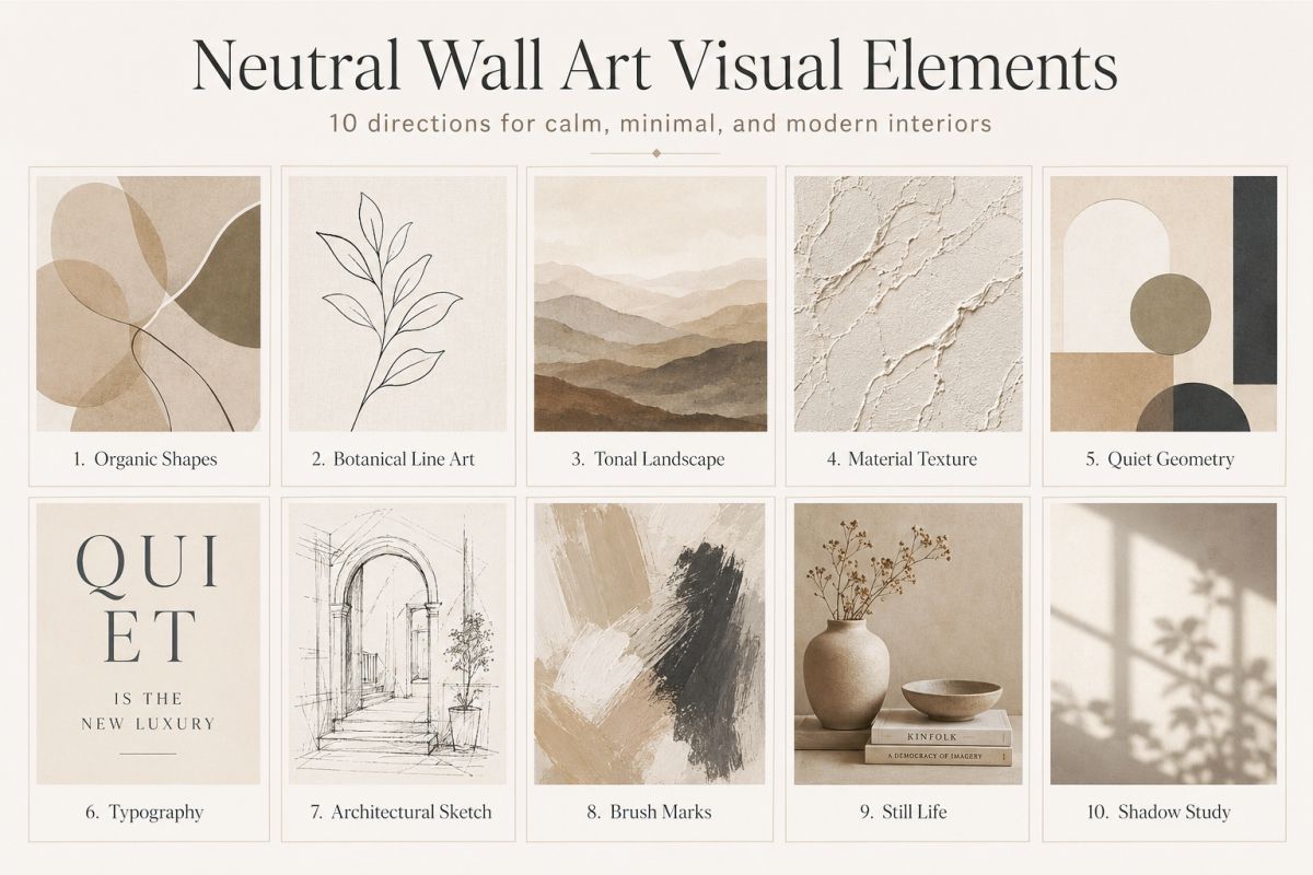 Neutral Printable Wall Art For Calm Minimal And Modern Interiors Neutral Wall Art Visual Elements