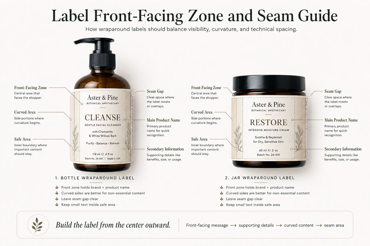 Packaging Typography Tips For Labels Boxes Tags And Inserts Preview3  Label Front Facing Zone And Seam Guide