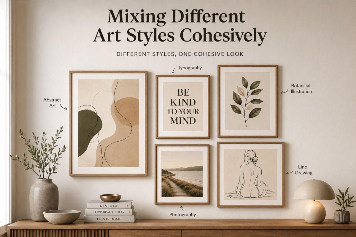 Printable Gallery Wall Ideas Mixing Art Styles Cohesively1