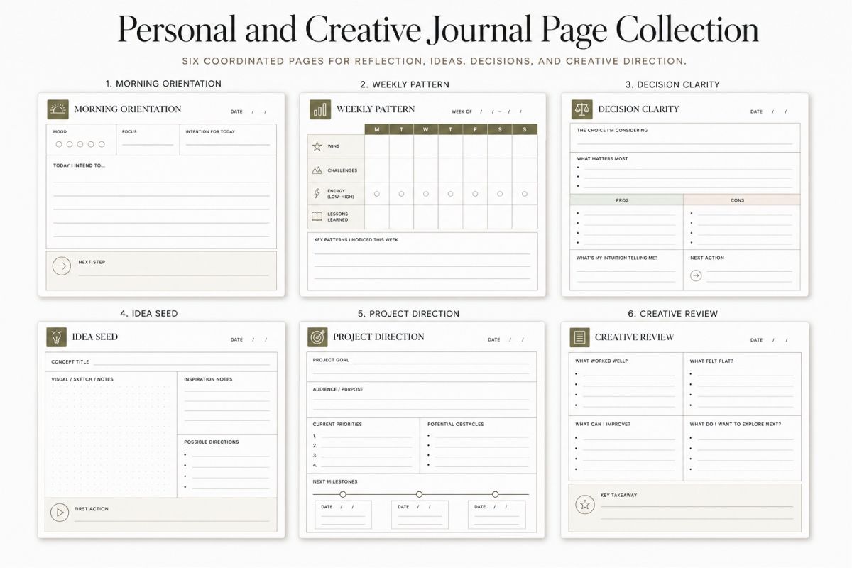 Printable Journal Pages Layout Ideas For Personal And Creative Use Preview5  Personal And Creative Journal Page Collection
