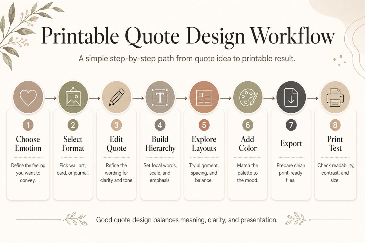 Printable Quote Design Ideas For Wall Art Cards And Journals Printable Quote Design Workflow Guide