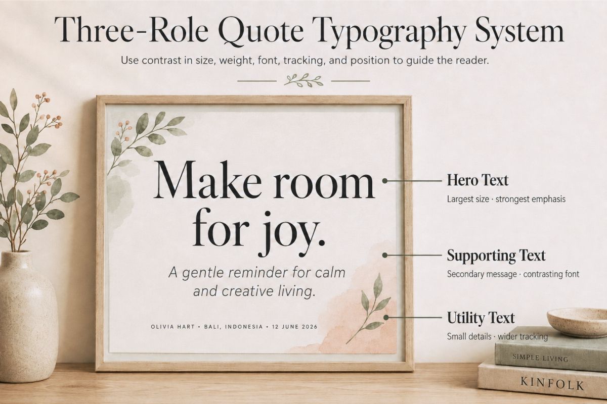 Printable Quote Wall Art Ideas For Frames Gifts And Digital Shops Three Role Quote Typography System