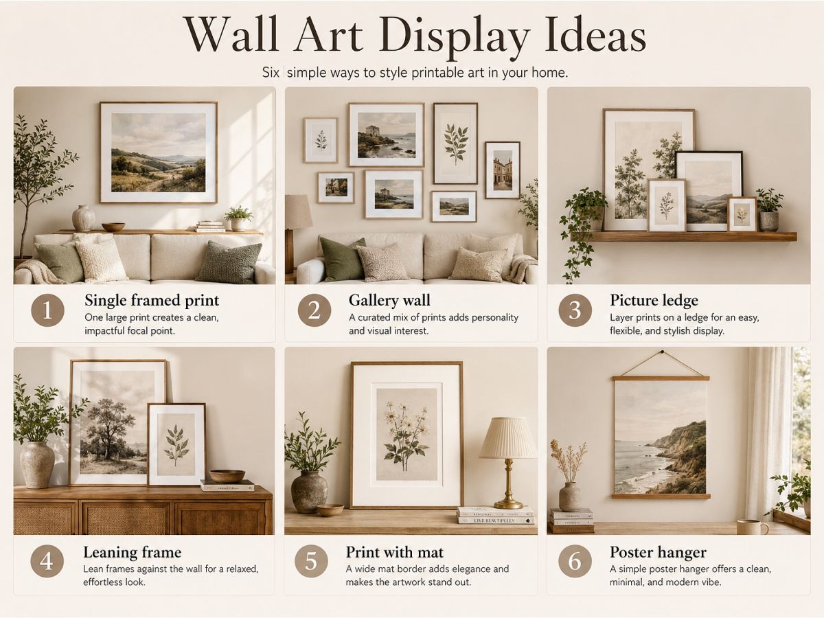 Printable Wall Art Ideas How To Frame And Display Printable Wall Art