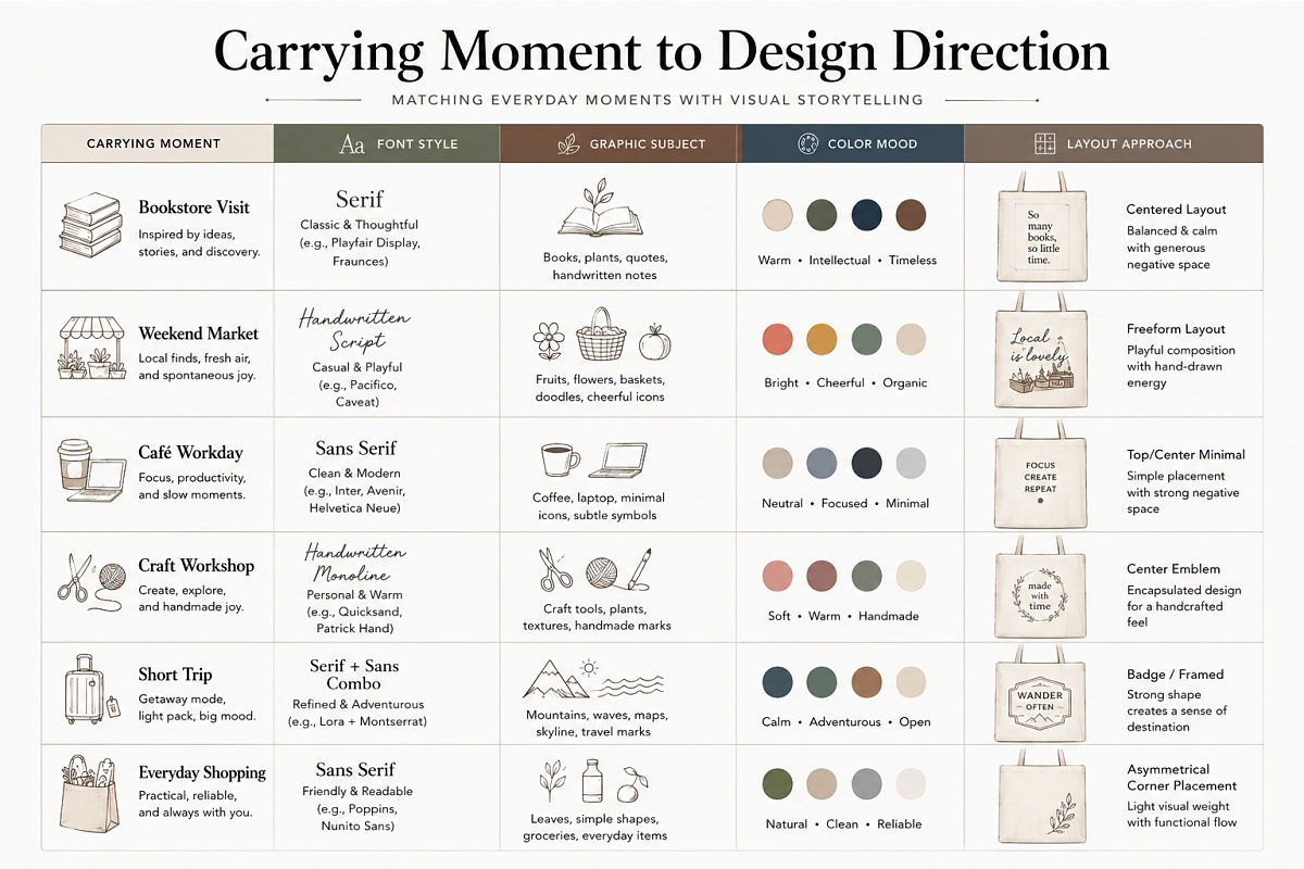 Tote Bag Design Ideas For Typography Quotes And Minimal Graphics Preview2  Carrying Moment To Design Direction