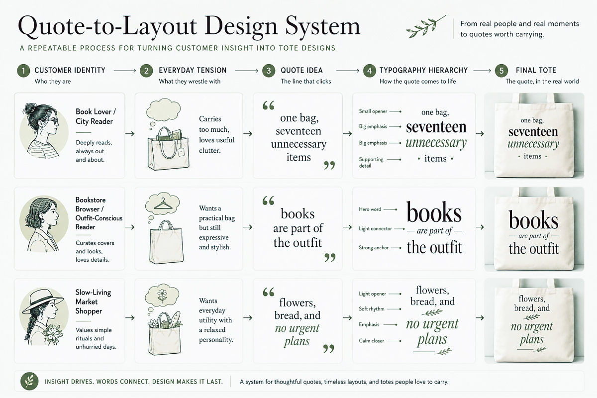 Tote Bag Design Ideas For Typography Quotes And Minimal Graphics Preview4  Quote To Layout Design System