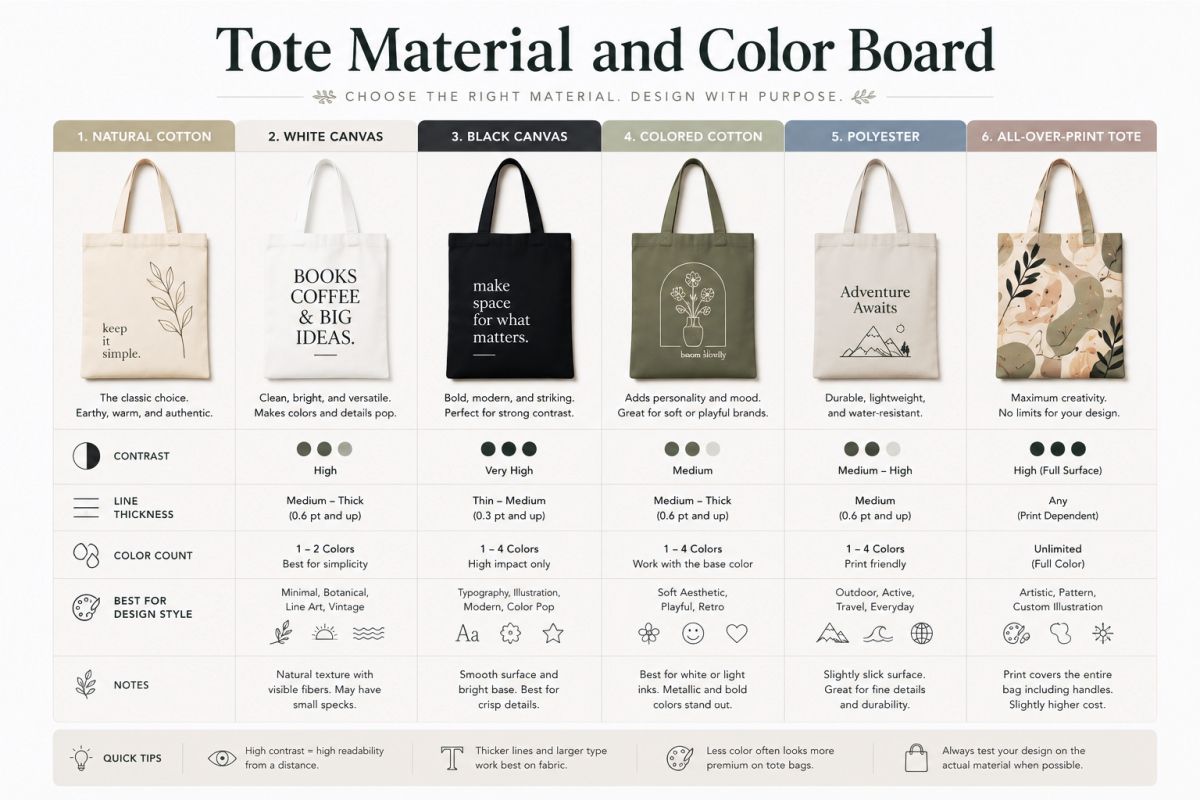 Tote Bag Design Ideas For Typography Quotes And Minimal Graphics Preview6  Tote Material And Color Board