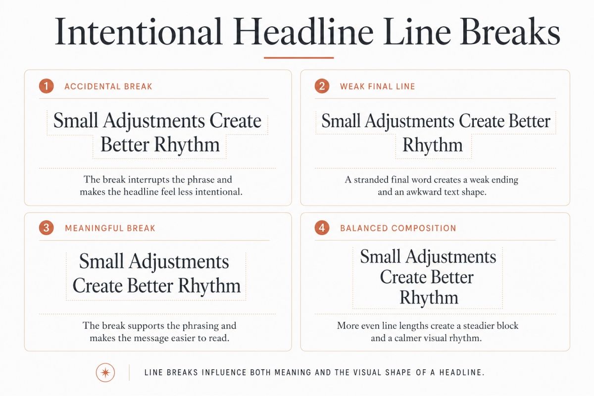 Typography Mistakes That Make Good Designs Look Unfinished Intentional Headline Line Breaks Guide