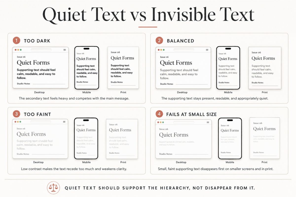 Typography Mistakes That Make Good Designs Look Unfinished Quiet Text Vs Invisible Text Guide