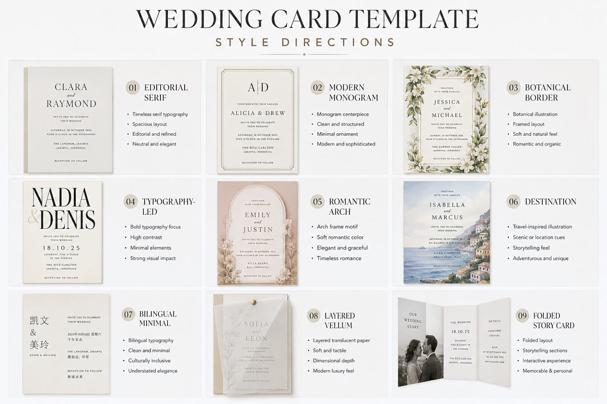 Wedding Card Template Ideas For Beautiful Printable Invitations Preview2 Wedding Card Template Style Directions