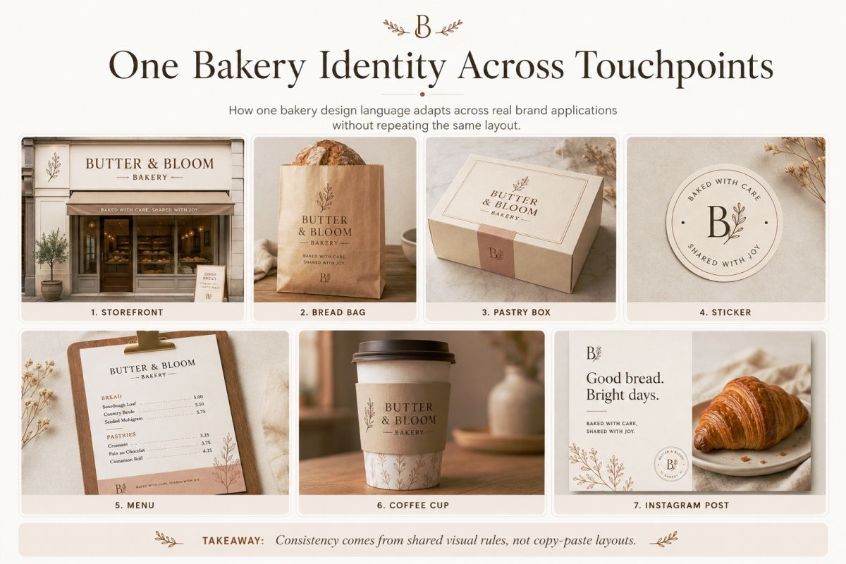 One Bakery Identity Across Touchpoints