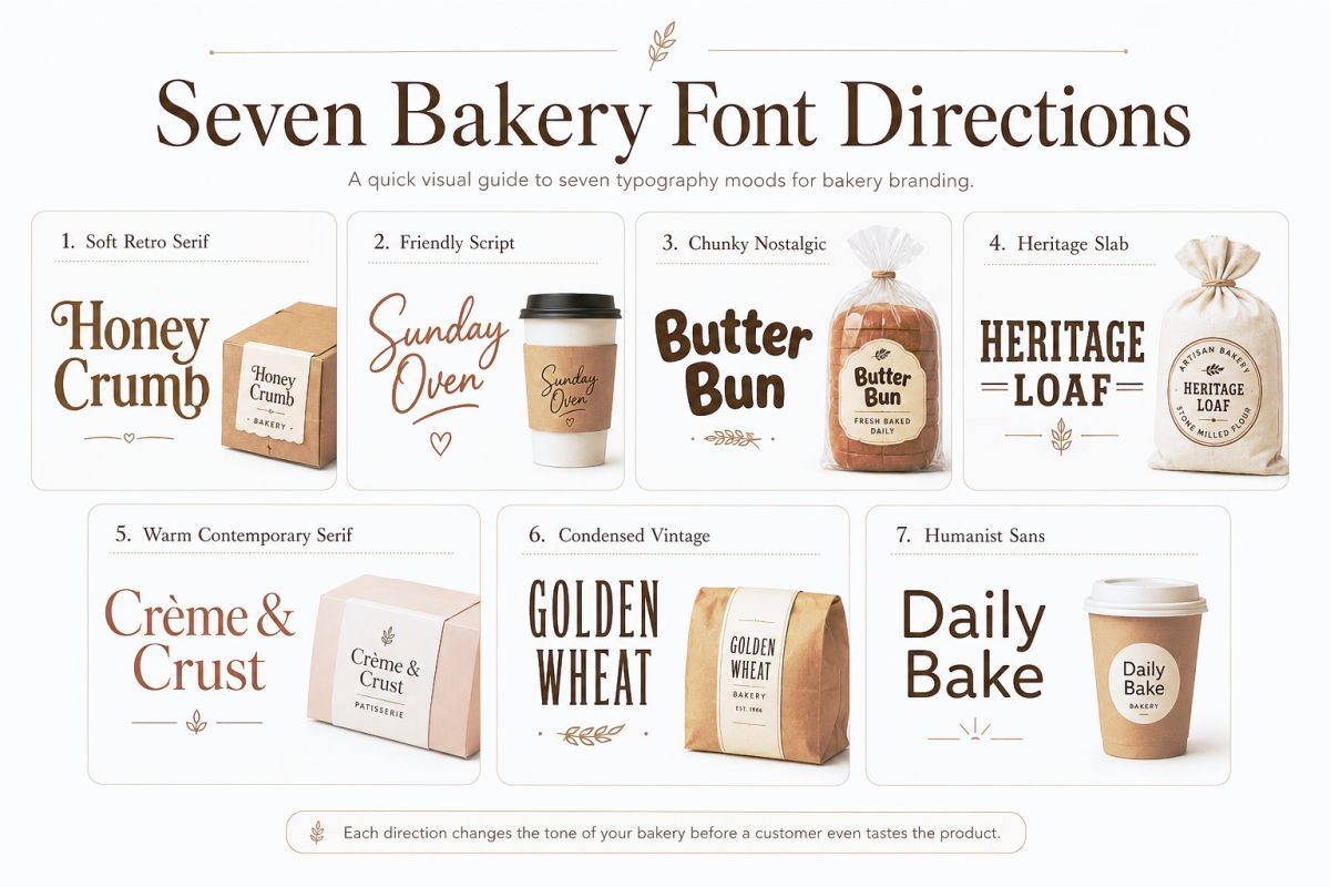Seven Bakery Font Directions
