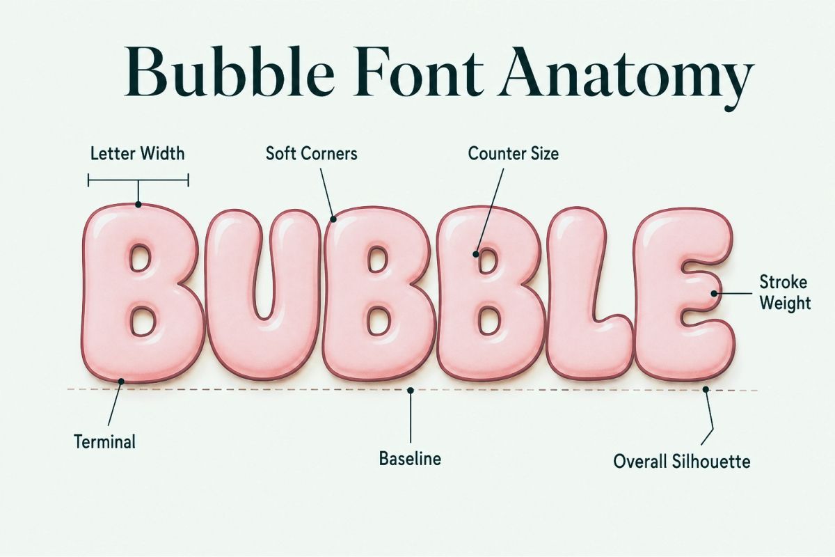 Bubble Font Anatomy