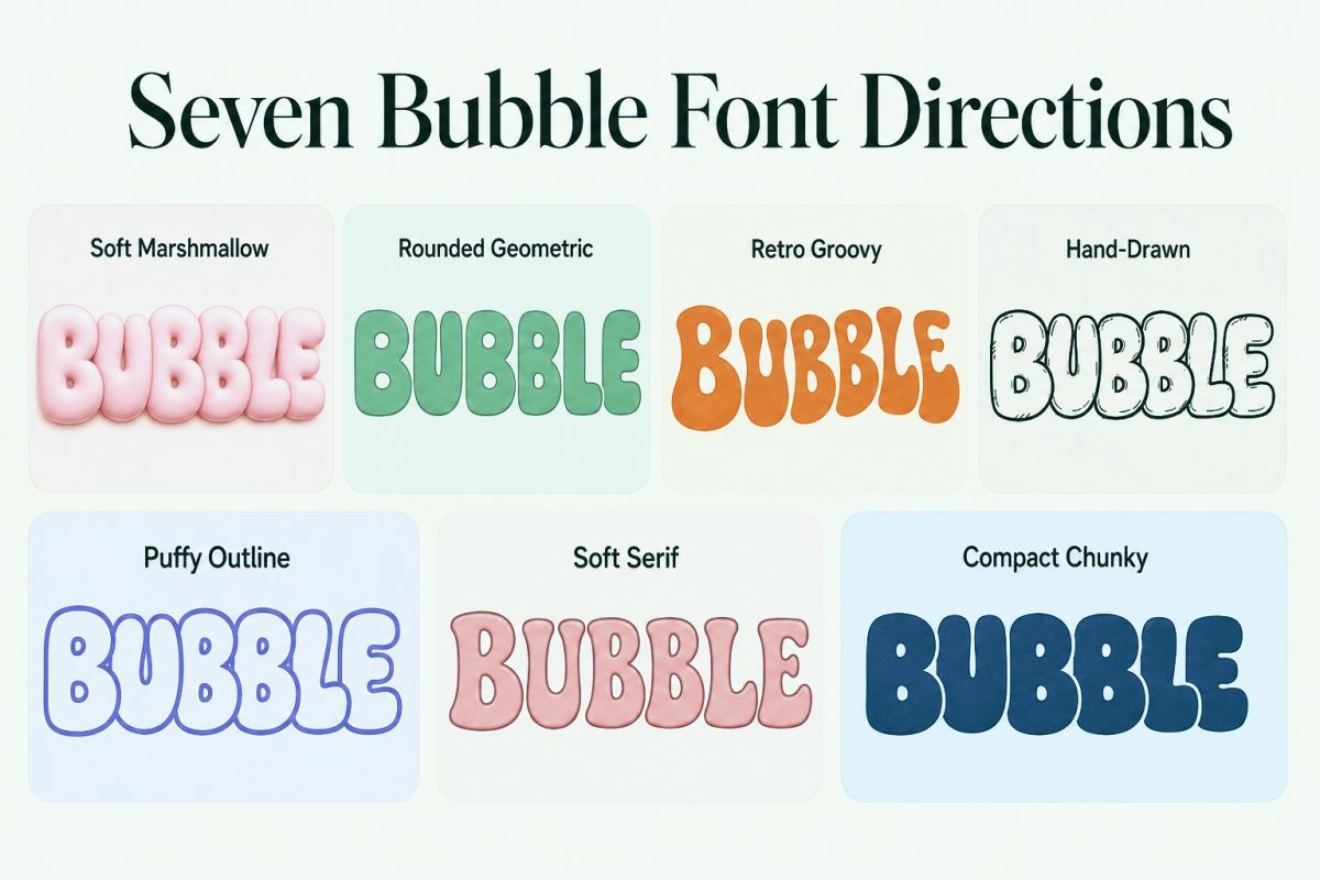 Seven Bubble Font Directions
