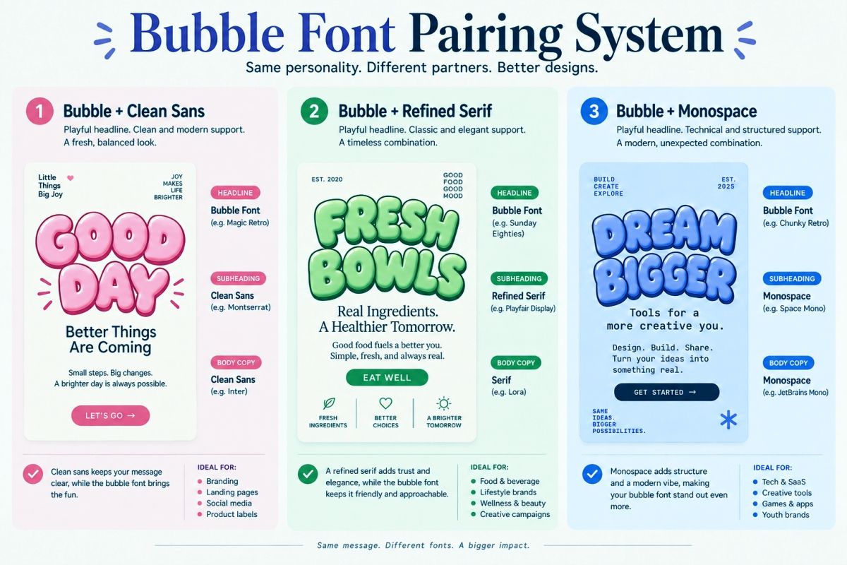 Bubble Font Pairing System