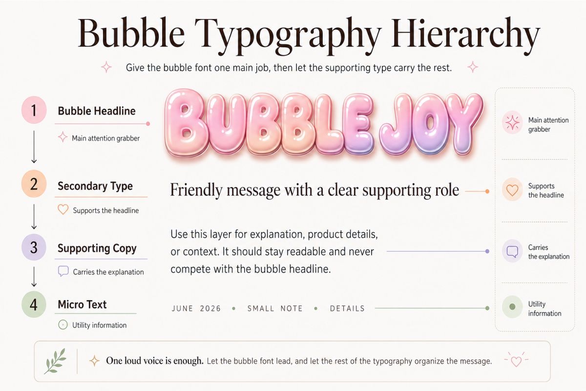 Bubble Typography Hierarchy