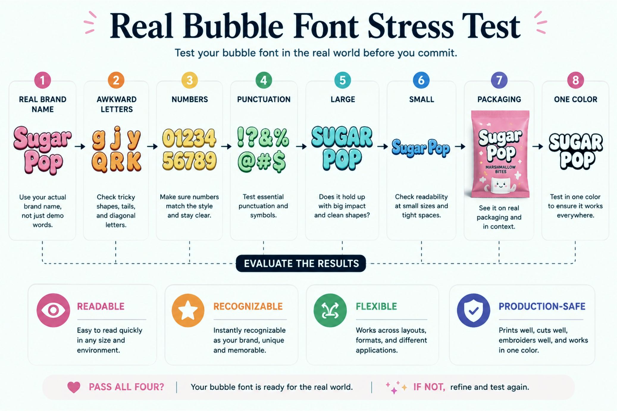 Real Bubble Font Stress Test