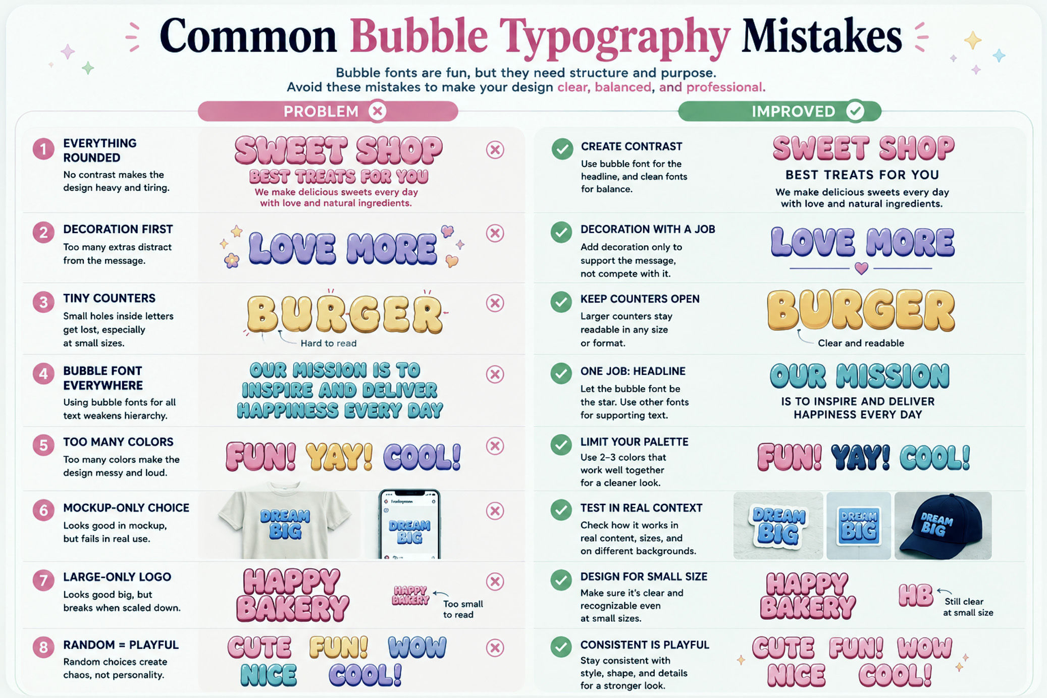 Common Bubble Typography Mistakes