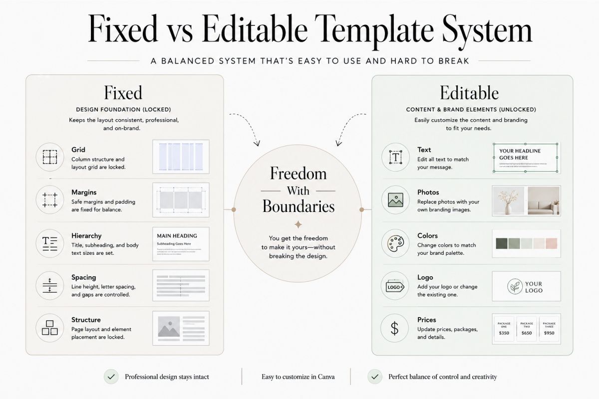 Fixed vs Editable Template System