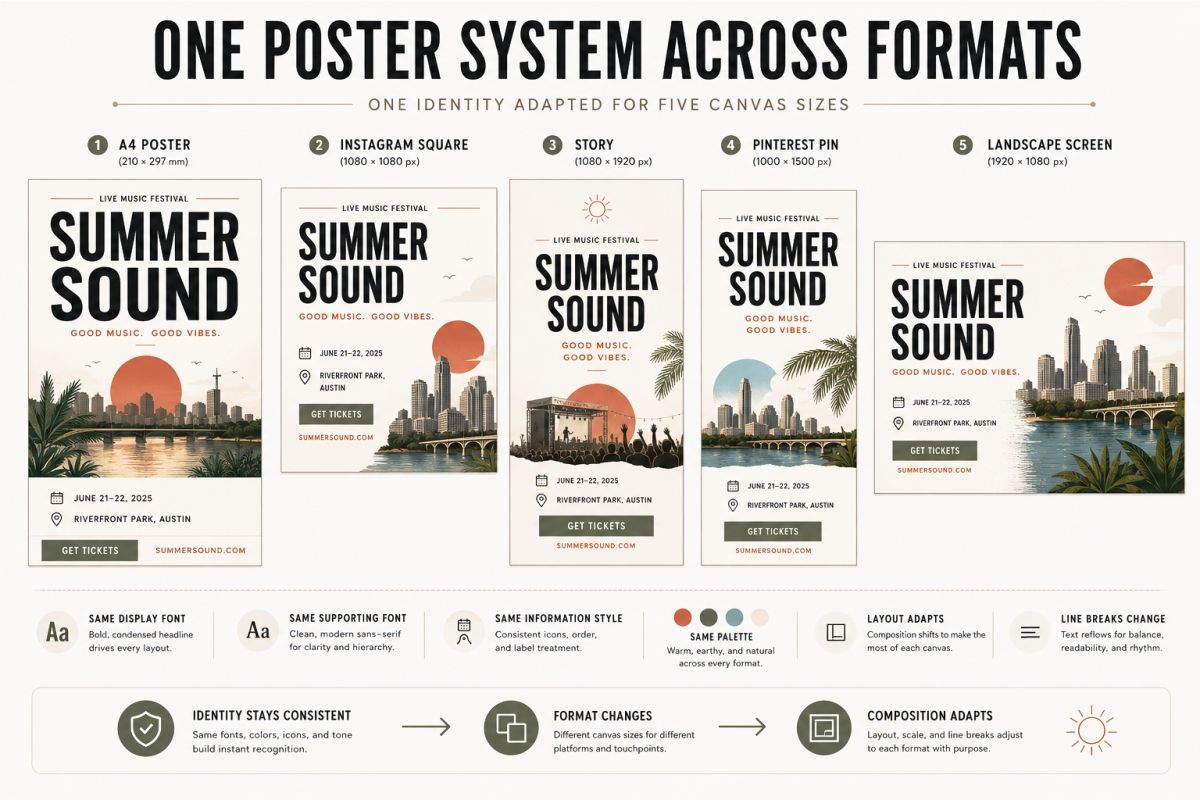 One Poster System Across Formats