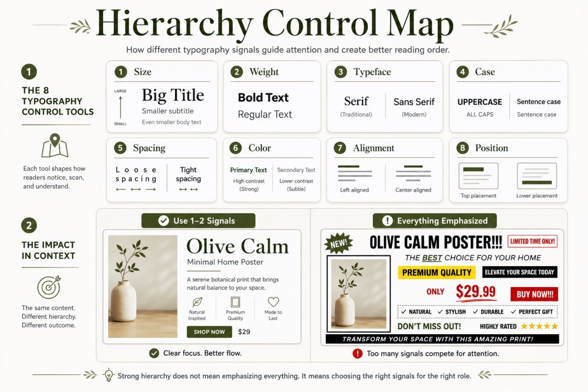 Canva Typography Hierarchy Tips For Cleaner And Easier To Read Designs Preview4 Hierarchy Control Map