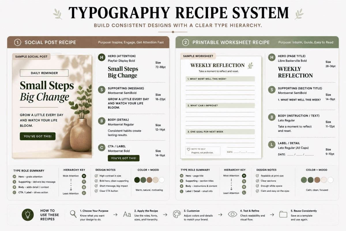 Canva Typography Hierarchy Tips For Cleaner And Easier To Read Designs Preview6 Typography Recipe System