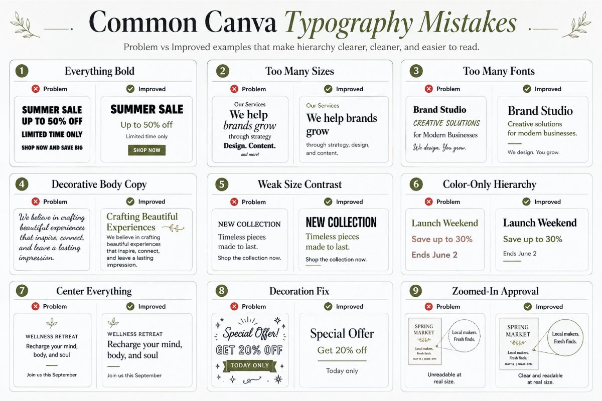 Canva Typography Hierarchy Tips For Cleaner And Easier To Read Designs Preview9 Common Canva Typography Mistakes