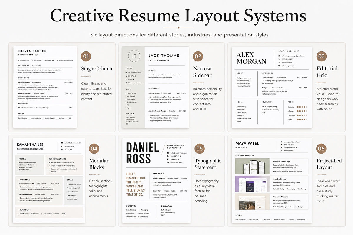 Creative Resume Design Ideas For Designers And Visual Professionals Preview3  Creative Resume Layout Systems