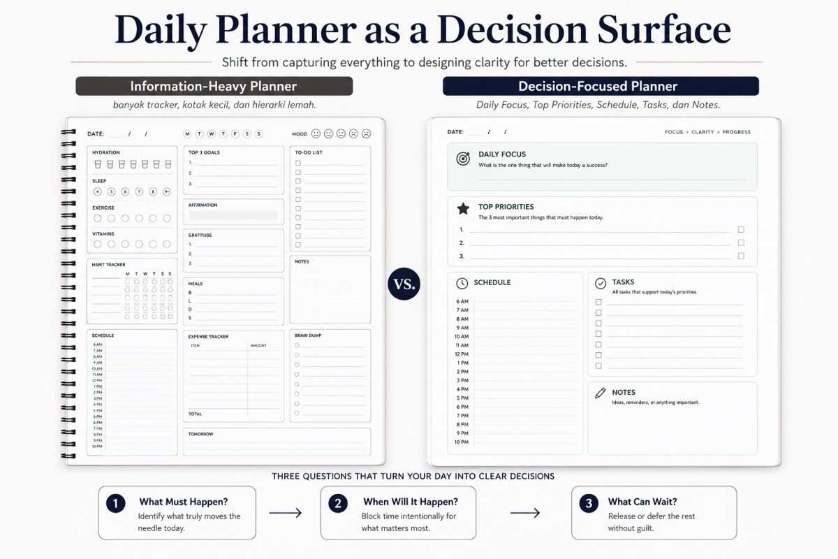 Daily Planner Printable Ideas For Clean Simple And Productive Days Preview1 Daily Planner As A Decision Surface