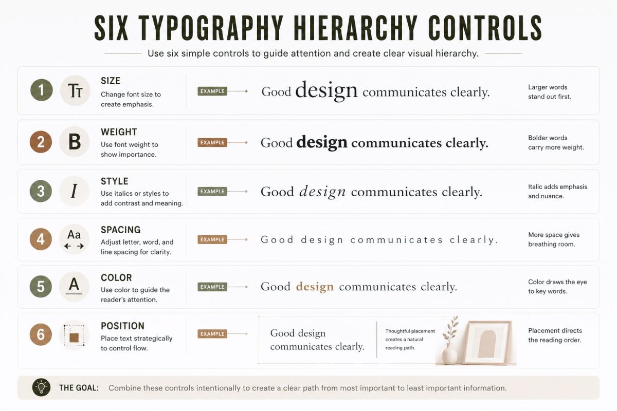 Font Hierarchy In Design A Simple Guide For Cleaner Layouts Typography Hierarchy Guide Infographic
