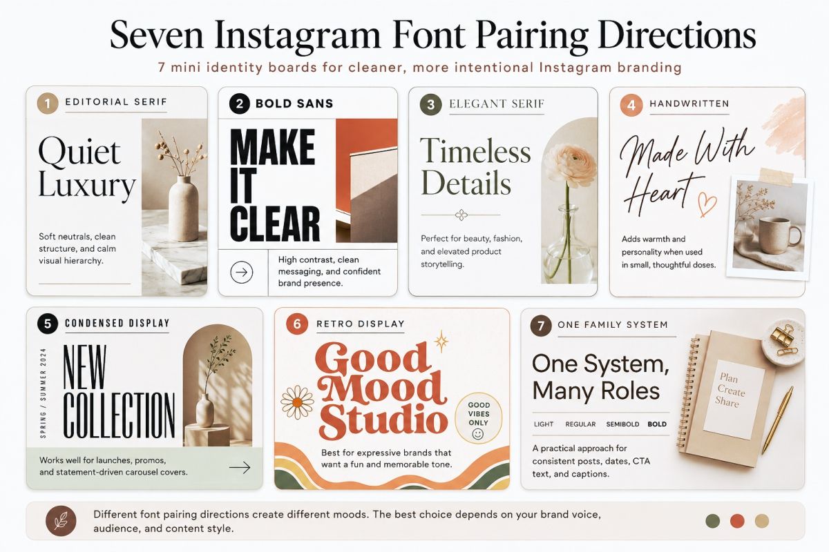 Font Pairing For Instagram Posts Clean Looks For Better Visual Branding Preview3 Seven Instagram Font Pairing Directions