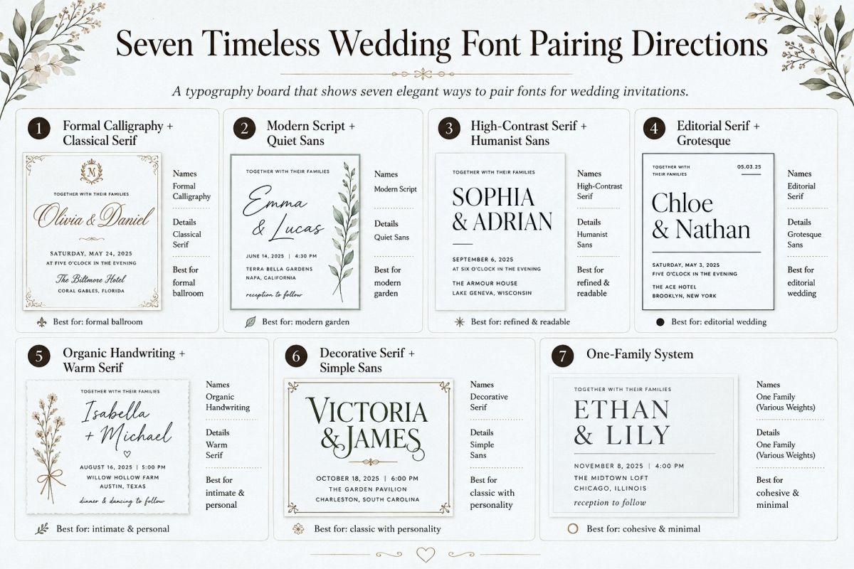 Font Pairing For Wedding Invitations Elegant Combinations Preview4 Seven Timeless Wedding Font Pairing Directions